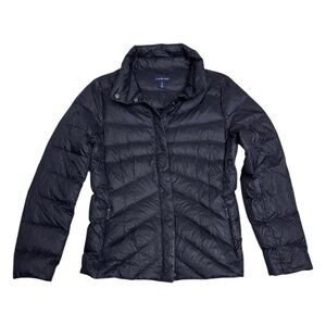 LANDS END DOWN & Feather Fill Winter Puffer Parka Light Jacket Coat Womens Small